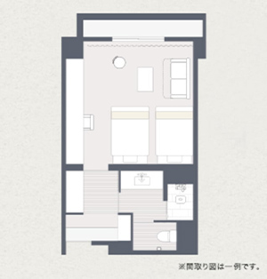 和モダンツイン洋室の間取り画像